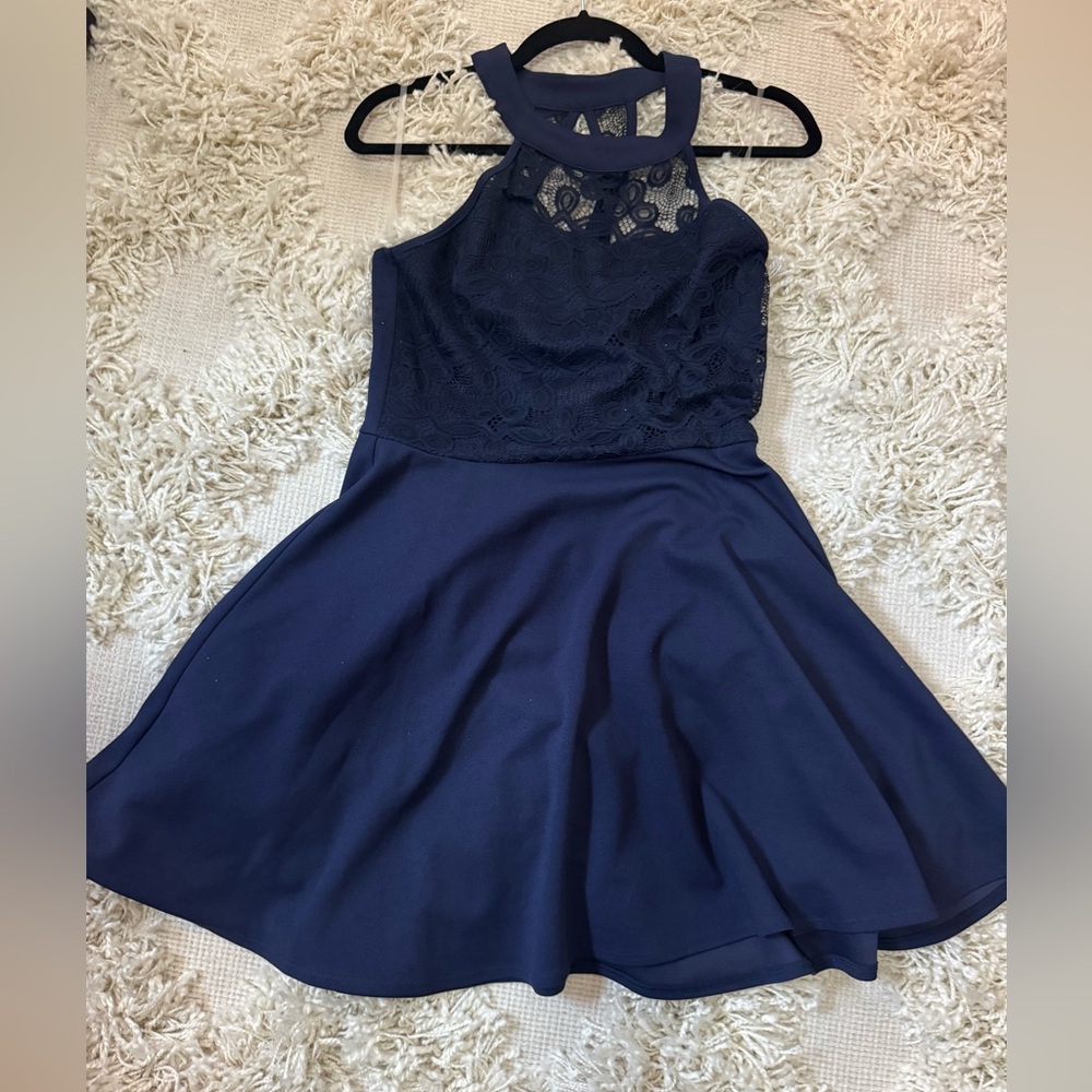 NWT! Sally Miller Navy Lace Halter A-line Dress
